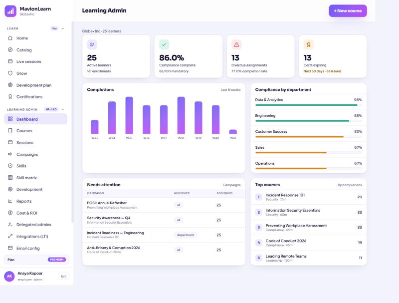 MavionLearn screenshot